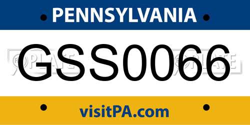 GSS0066 Pennsylvania License Plate