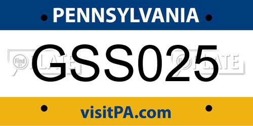 GSS025 Pennsylvania License Plate