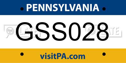 GSS028 Pennsylvania License Plate