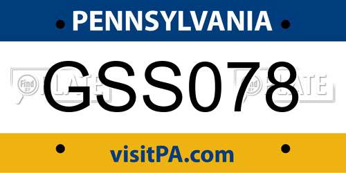 GSS078 Pennsylvania License Plate