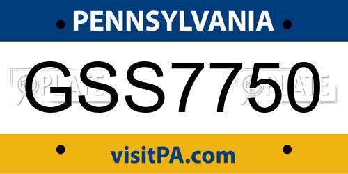 GSS7750 Pennsylvania License Plate