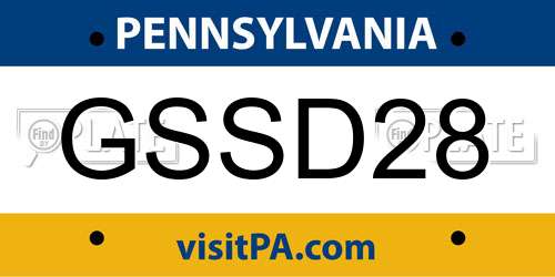 GSSD28 Pennsylvania License Plate
