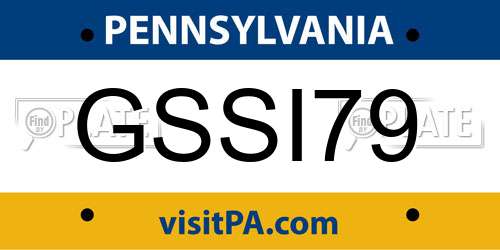 GSSI79 Pennsylvania License Plate