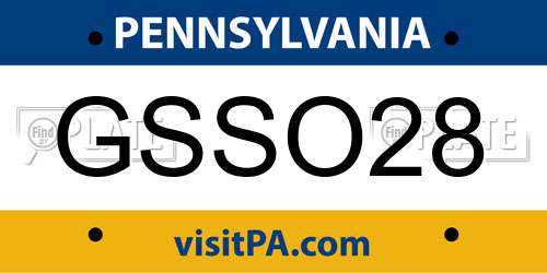 GSSO28 Pennsylvania License Plate