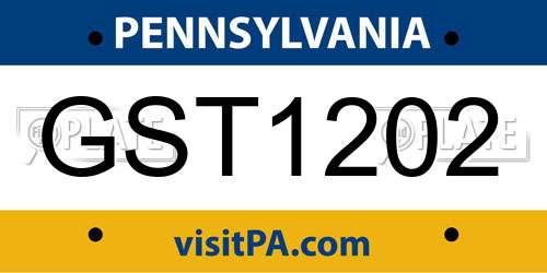 GST1202 Pennsylvania License Plate