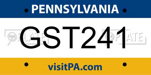 GST241 Pennsylvania License Plate