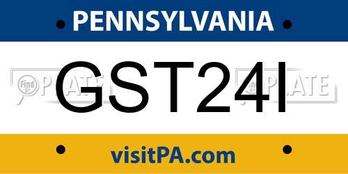 GST24I Pennsylvania License Plate