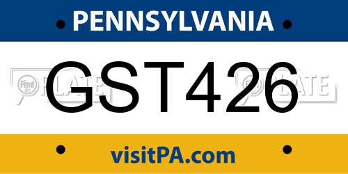 GST426 Pennsylvania License Plate