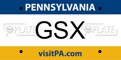 GSX Pennsylvania License Plate