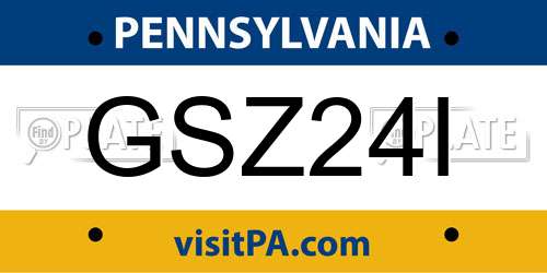 GSZ24I Pennsylvania License Plate