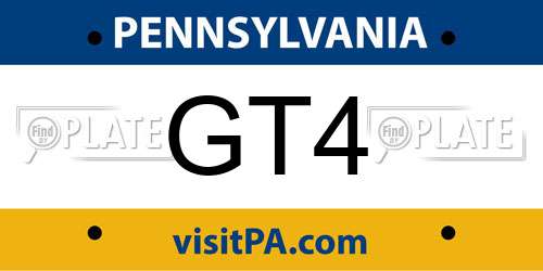 GT4 Pennsylvania License Plate