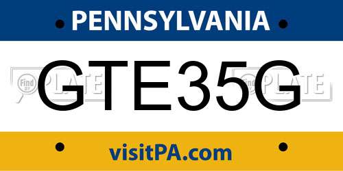 GTE35G Pennsylvania License Plate