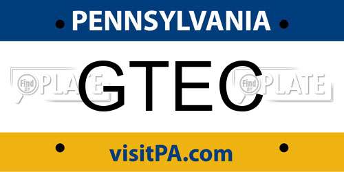 GTEC Pennsylvania License Plate