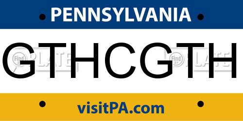 GTHCGTH Pennsylvania License Plate