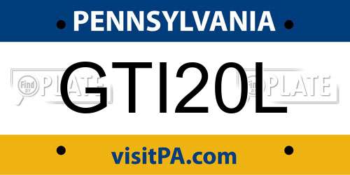 GTI20L Pennsylvania License Plate