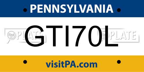 GTI70L Pennsylvania License Plate