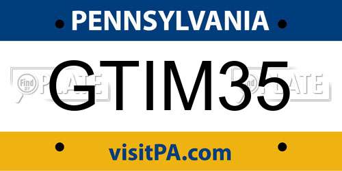 GTIM35 Pennsylvania License Plate