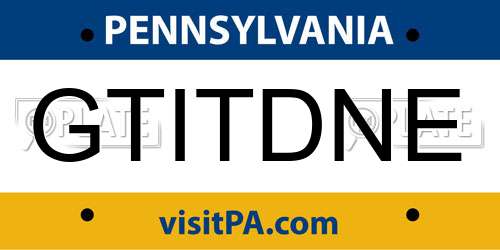 GTITDNE Pennsylvania License Plate