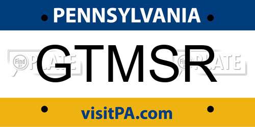 GTMSR Pennsylvania License Plate