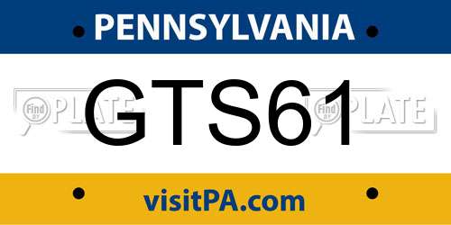 GTS61 Pennsylvania License Plate