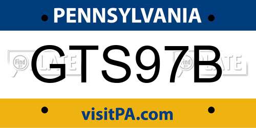 GTS97B Pennsylvania License Plate