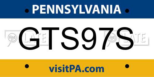 GTS97S Pennsylvania License Plate