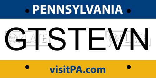 GTSTEVN Pennsylvania License Plate