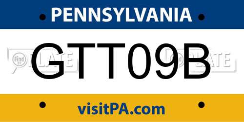 GTT09B Pennsylvania License Plate