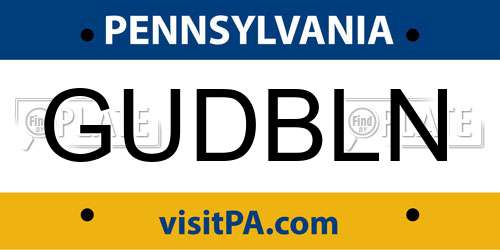 GUDBLN Pennsylvania License Plate