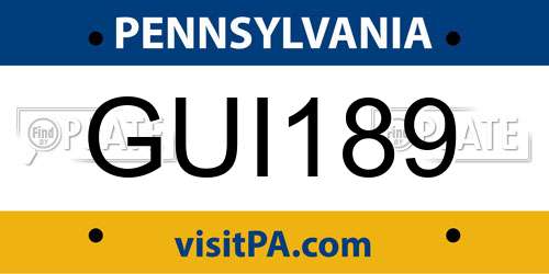 GUI189 Pennsylvania License Plate
