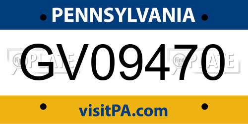 GV09470 Pennsylvania License Plate