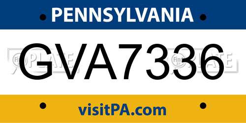 GVA7336 Pennsylvania License Plate