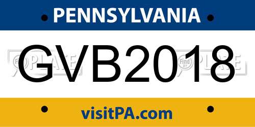 GVB2018 Pennsylvania License Plate