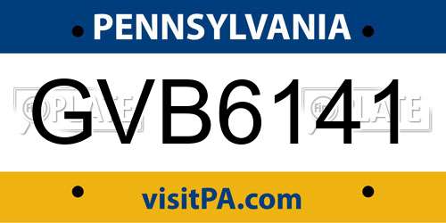 GVB6141 Pennsylvania License Plate