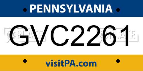 GVC2261 Pennsylvania License Plate