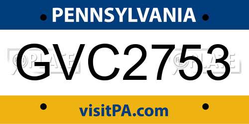 GVC2753 Pennsylvania License Plate