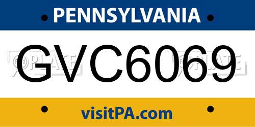 GVC6069 Pennsylvania License Plate