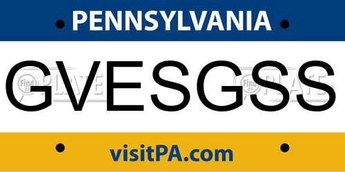 GVESGSS Pennsylvania License Plate