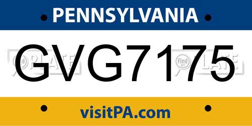 GVG7175 Pennsylvania License Plate