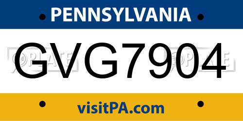 GVG7904 Pennsylvania License Plate