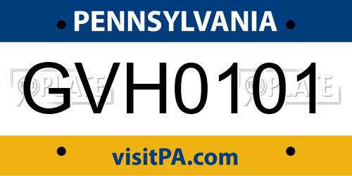 GVH0101 Pennsylvania License Plate