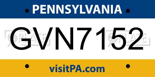 GVN7152 Pennsylvania License Plate