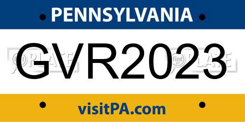 GVR2023 Pennsylvania License Plate