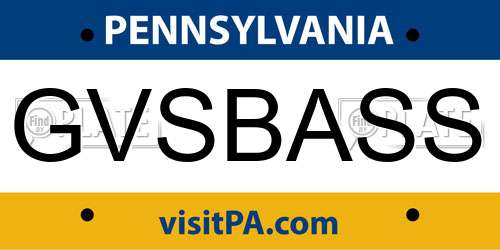 GVSBASS Pennsylvania License Plate