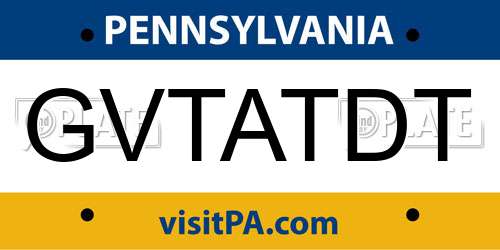 GVTATDT Pennsylvania License Plate