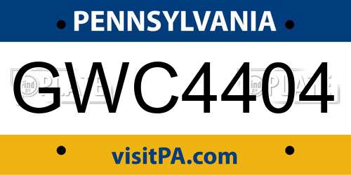 GWC4404 Pennsylvania License Plate