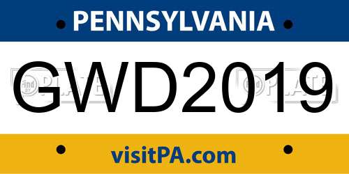 GWD2019 Pennsylvania License Plate