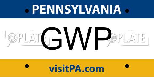 GWP Pennsylvania License Plate