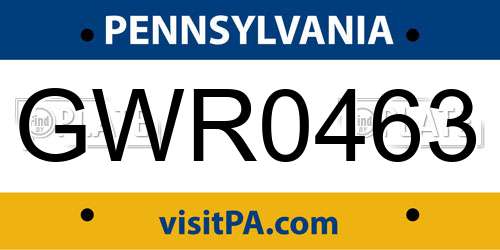 GWR0463 Pennsylvania License Plate