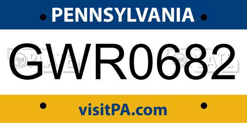 GWR0682 Pennsylvania License Plate